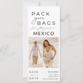 Mexico Beach Destination Photo Wedding Save The Date (Voorkant)