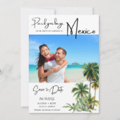 Mexico Beach Destination Photo Wedding Save The Date (Voorkant)