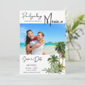 Mexico Beach Destination Photo Wedding Save The Date (Staand voorkant)