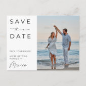 Mexico Beach Destination Wedding Save the Date Briefkaart (Voorkant)