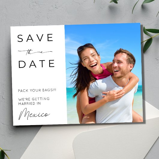 Mexico Beach Destination Wedding Save the Date Briefkaart