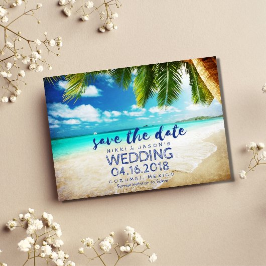 Mexico Beach Destination Wedding Save the Dates Date