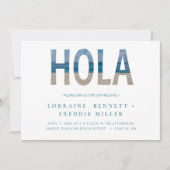 Mexico Beach Hola Typography Destination Wedding Kaart (Voorkant)