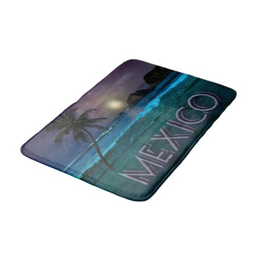 Mexico Beach Night Bath Mat (Gekanteld)