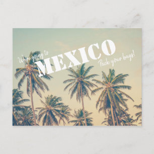 Mexico Beach Palm Tree Bewaar de data Briefkaart