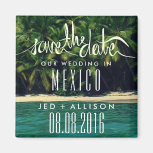 Mexico Beach Wedding Save the Date Magnet Magneet