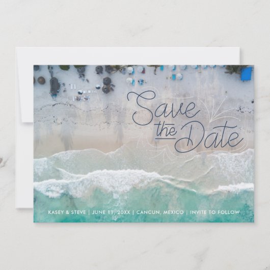 Mexico Bestemming Strand Huwelijk Save the Date (Voorkant)