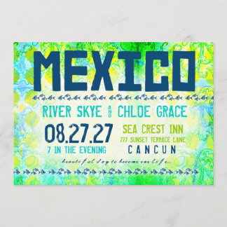 MEXICO-bestemming Uitnodigen basispapier uit Kaart