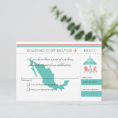 Mexico Boarding Pass Beach Hut RSVP Kaartje (Staand voorkant)