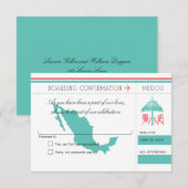 Mexico Boarding Pass Beach Hut RSVP Kaartje (Voorkant / Achterkant)