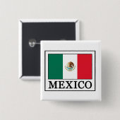 Mexico-Button Vierkante Button 5,1 Cm (Voorkant /achterkant)