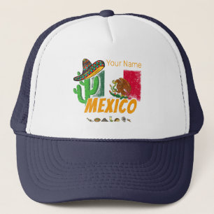 Mexico - cactus met vlag Sombrero Souvenir Trucker Pet