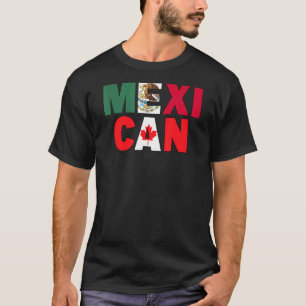 Mexico Canada vlag Geëigend voor Half Canada Mexic T-shirt