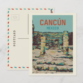 Mexico, Cancún, Quintana Roo, Yucatán, Maya-ruïne Briefkaart