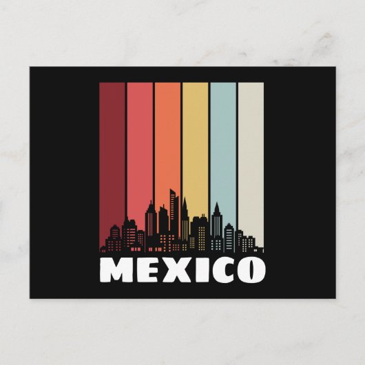  Mexico CDMX Cityscape Retro Sunset Briefkaart (Voorkant)