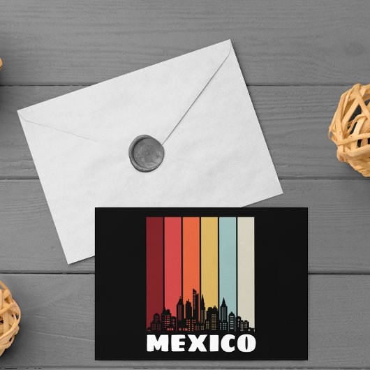 Mexico CDMX Cityscape Retro Sunset Briefkaart