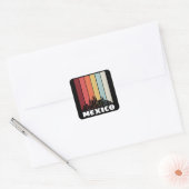  Mexico CDMX Cityscape Retro Sunset Vierkante Sticker (Envelop)