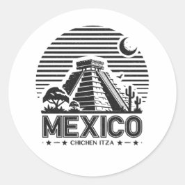 Mexico Chichen Itza Ronde Sticker