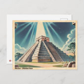 Mexico Chichen Itza Vintage Reizen Briefkaart (Voorkant / Achterkant)