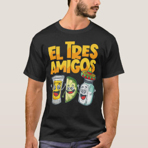 Mexico Cinco de Mayo El Tres Amigos Tequila Limoen T-shirt