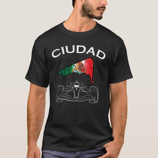 Mexico Circuit Formula Racing Mexicaanse Ciudad T-shirt (Voorkant)