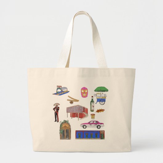 Mexico City Bachelorette Grote Tote Bag (Voorkant)