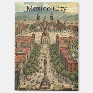 Mexico City CDMX Oude Reis Stad Uitzicht Magneet