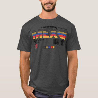 Mexico City MEX Airport Label Retro Travel T-shirt