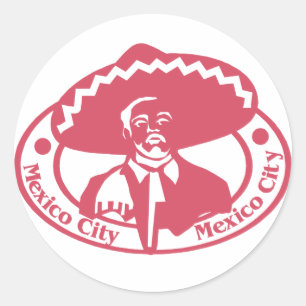 Mexico City Stamp Ronde Sticker