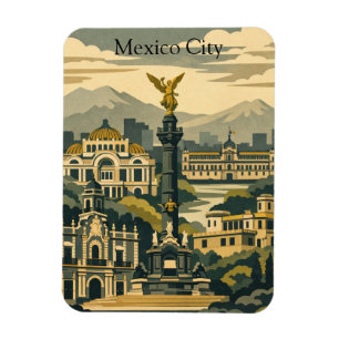 Mexico City Vintage Reis CDMX Minimalistisch Magneet