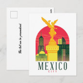 Mexico City Vintage Travel Briefkaart (Voorkant / Achterkant)