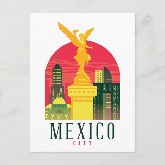 Mexico City Vintage Travel Briefkaart (Voorkant)