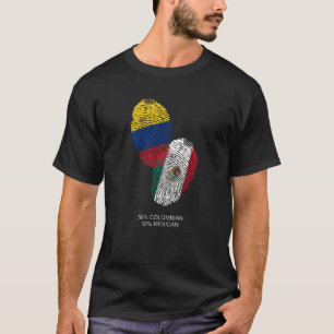 Mexico, Colombia, vlag, duim, druk, identiteit T-shirt