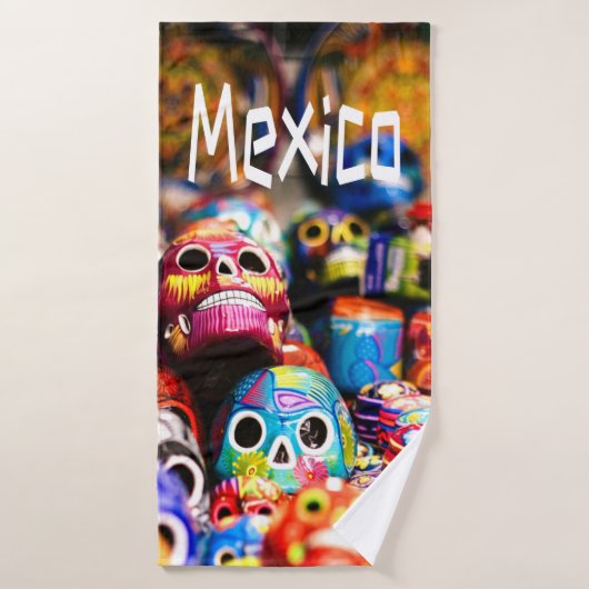 Mexico Colorful Bright skulls Badhanddoek (Badhanddoek)