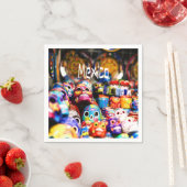 Mexico Colorful Bright skulls Servet (Insitu)