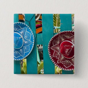 Mexico, Cozumel. Souvenirs in Isla de Cozumel Vierkante Button 5,1 Cm