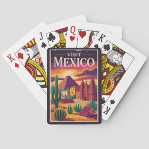 Mexico Cultuur Illustratie Reis Kunst Vintage Pokerkaarten