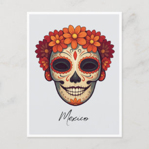 Mexico Dag van de Doden masker Illustratie Briefkaart