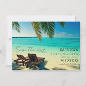 Mexico Destination Beach Wedding Save the Date (Voorkant)