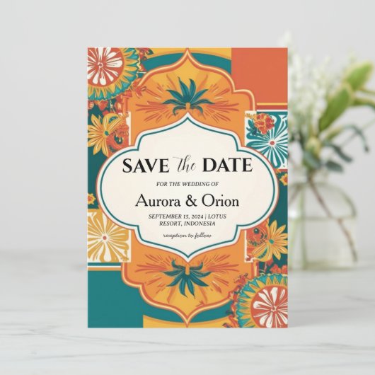 Mexico Destination Wedding Bewaar de datums Kaart (Staand voorkant)