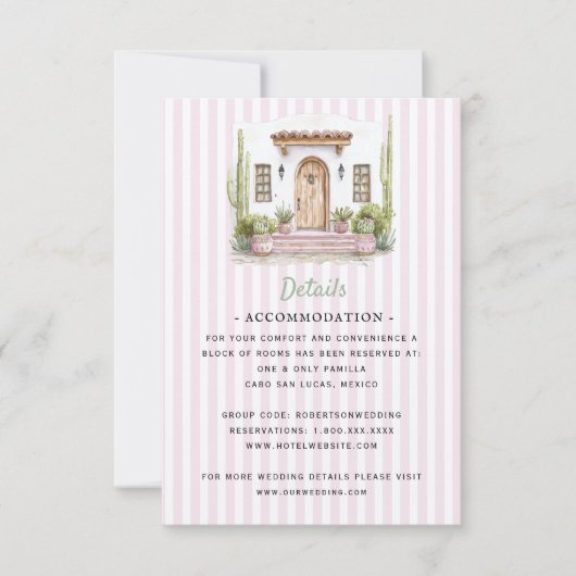 Mexico Destination Wedding | Details RSVP Card (Devant)