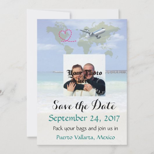 Mexico Destination Wedding Save the Date Card (Voorkant)
