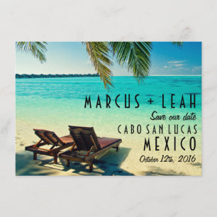 Mexico Destination Wedding Sla de datum op Save The Date