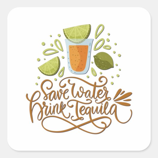 Mexico - Drink Tequila - licht Vierkante Sticker (Voorkant)