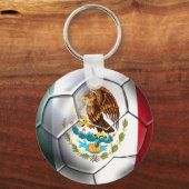 Mexico el Tri-voetbal Mexicaanse vlag Sleutelhanger (Voorkant)