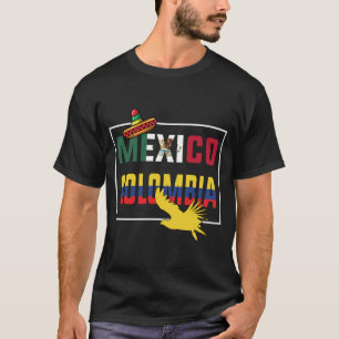 Mexico en Colombiaanse vlag T-shirt