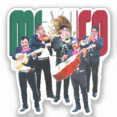 Mexico en de Mariachi Band Sticker (Voorkant)