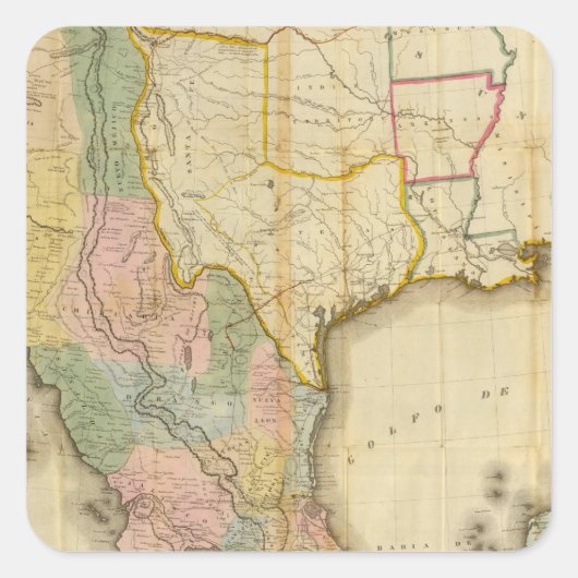 Mexico en de Verenigde Staten Vierkante Sticker (Voorkant)