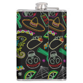 Mexico Fiesta Patroon Heupfles (Achterkant)