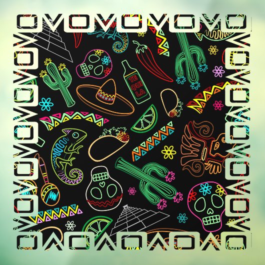 Mexico Fiesta Patroon Raamsticker (Vel 3)